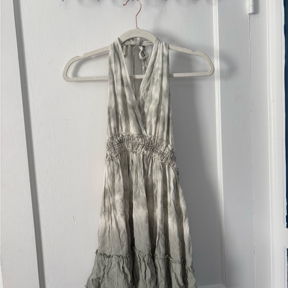 Ocean Drive Green Tie Dye Halter Top Mini Dress